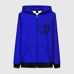 Толстовка на молнии женская Half life 3 logo games, цвет: 3D-черный