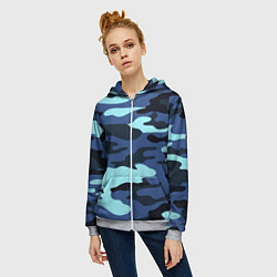 Толстовка на молнии женская Камуфляж спецназа, цвет: 3D-меланж — фото 2