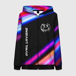 Женская толстовка на молнии Avril Lavigne neon rock lights