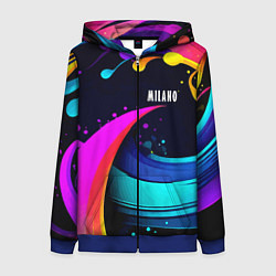 Толстовка на молнии женская Neon abstraction - Milano, цвет: 3D-синий