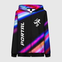 Женская толстовка на молнии Portal fast light neon stripes