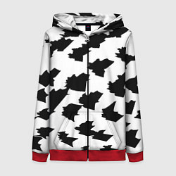 Женская толстовка на молнии Чётные пятна на белом фоне - минимализм