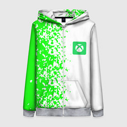 Женская толстовка на молнии Xbox кислотные зеленые краски