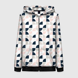 Толстовка на молнии женская Узор полукруг, цвет: 3D-черный