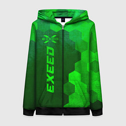 Толстовка на молнии женская Exeed - green gradient по-вертикали, цвет: 3D-черный