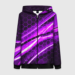 Женская толстовка на молнии Неоновая броня текстура