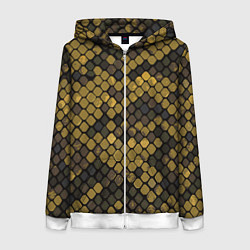 Женская толстовка на молнии Змеиный камуфляж - текстура чешуи
