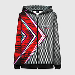 Толстовка на молнии женская Audi sport geometry car, цвет: 3D-черный