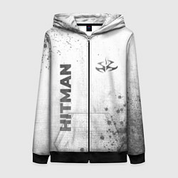 Толстовка на молнии женская Hitman - white gradient вертикально, цвет: 3D-черный