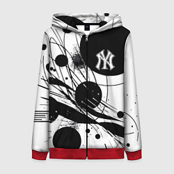 Толстовка на молнии женская New York Yankees baseball team - abstraction, цвет: 3D-красный