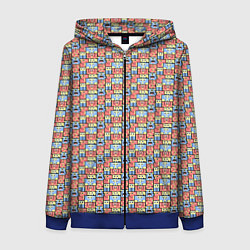 Толстовка на молнии женская Монстры и человечки, цвет: 3D-синий