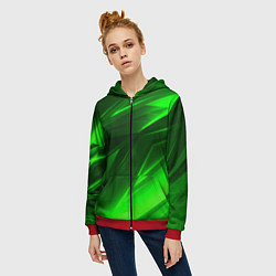 Толстовка на молнии женская Кислотные стрипсы неон, цвет: 3D-красный — фото 2