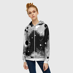Толстовка на молнии женская Призрак застигнутый врасплох - нейроарт, цвет: 3D-белый — фото 2