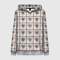 Женская толстовка на молнии Паттерн витраж графичная роза