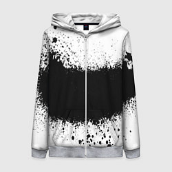 Толстовка на молнии женская Просто краски чёрные, цвет: 3D-меланж