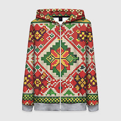 Толстовка на молнии женская Классические русские узоры и орнамент, цвет: 3D-меланж