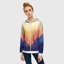 Толстовка на молнии женская Abstract art - geometric shapes, цвет: 3D-белый — фото 2