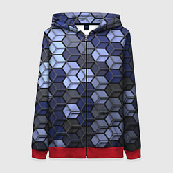 Женская толстовка на молнии Серо синие соты