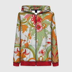 Женская толстовка на молнии Яркий цветочный узор