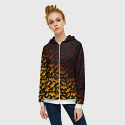 Толстовка на молнии женская Marshmello текстура, цвет: 3D-белый — фото 2