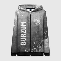 Женская толстовка на молнии Burzum - grey gradient вертикально