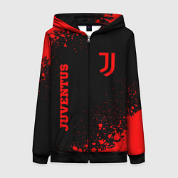 Женская толстовка на молнии Juventus - red gradient вертикально