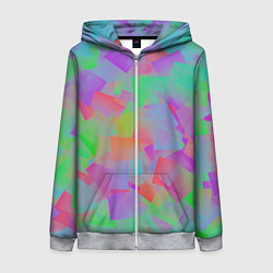 Толстовка на молнии женская Разноцветные слайды - абстракция, цвет: 3D-меланж