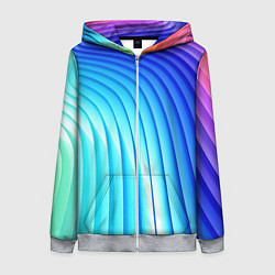 Женская толстовка на молнии Полосы неоновый градиент