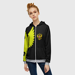 Толстовка на молнии женская Герб РФ орёл, цвет: 3D-меланж — фото 2