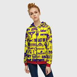 Толстовка на молнии женская Логотипы игр на жёлтом, цвет: 3D-красный — фото 2