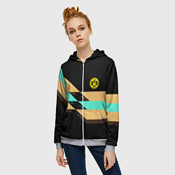 Толстовка на молнии женская Borussia sport line, цвет: 3D-меланж — фото 2