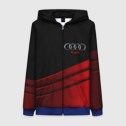Толстовка на молнии женская AUDI carbon metal, цвет: 3D-синий