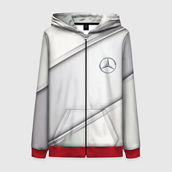 Толстовка на молнии женская Mercedes benz metalic collection, цвет: 3D-красный