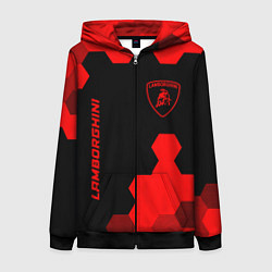 Женская толстовка на молнии Lamborghini - red gradient вертикально