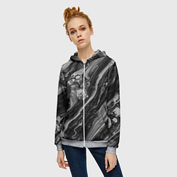 Толстовка на молнии женская Чернила, цвет: 3D-меланж — фото 2