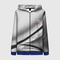 Толстовка на молнии женская Toyota texrure grey, цвет: 3D-синий