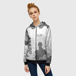Толстовка на молнии женская Geely - white gradient вертикально, цвет: 3D-черный — фото 2