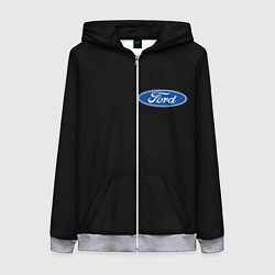 Толстовка на молнии женская FORD logo auto, цвет: 3D-меланж