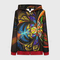 Женская толстовка на молнии Фрактальный оптический узор в цвете