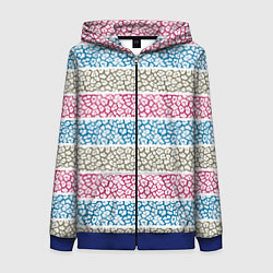 Женская толстовка на молнии Горизонтальные разноцветные полосы с тигровым узор