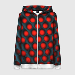 Женская толстовка на молнии Оптическая иллюзия красная броня