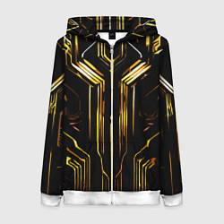 Женская толстовка на молнии Золотые полосы на чёрном фоне