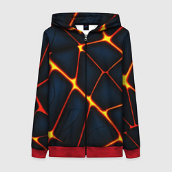 Женская толстовка на молнии Каменный разлом с лавой