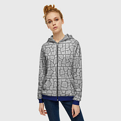 Толстовка на молнии женская Штукатурка, цвет: 3D-синий — фото 2