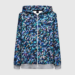 Женская толстовка на молнии Абстрактная текстура синий пёстрый