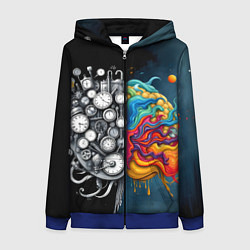 Женская толстовка на молнии Креативный мозг