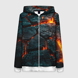 Женская толстовка на молнии Скала и лава