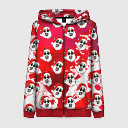 Женская толстовка на молнии Funny Santa clown Art in blood