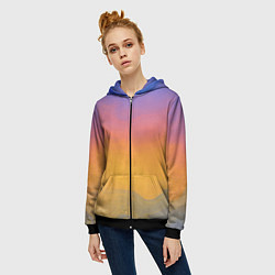 Толстовка на молнии женская Яркий градиент, цвет: 3D-черный — фото 2