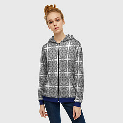 Толстовка на молнии женская Средневековье, цвет: 3D-синий — фото 2